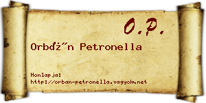 Orbán Petronella névjegykártya